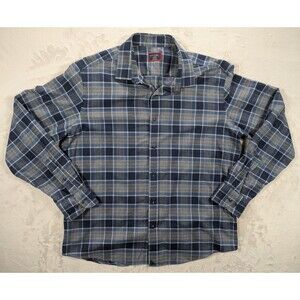 UNTUCKit Sonoran Flannel Shirt Mens XL Blue Gray Plaid Casual Wrinkle-Free